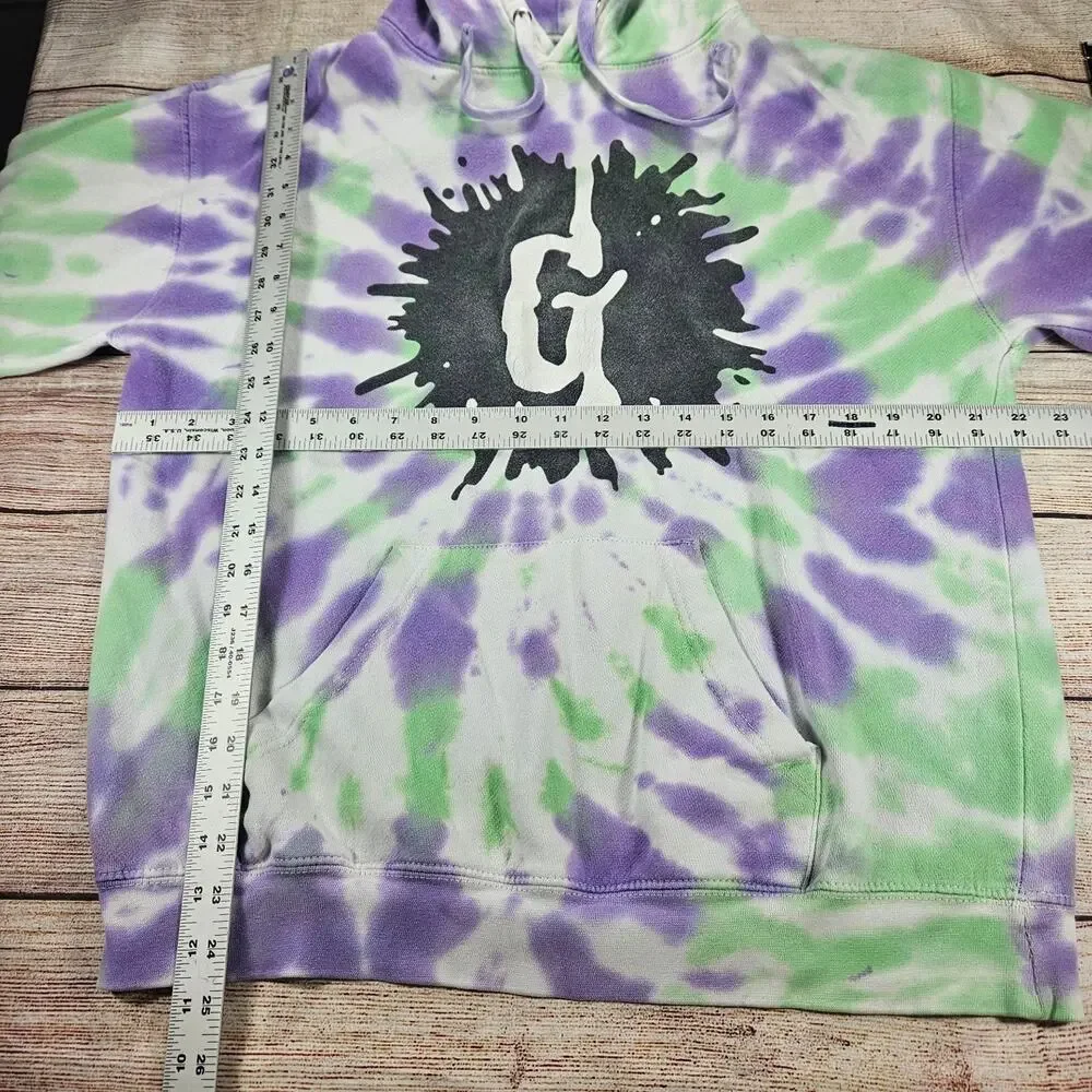 Goosebumps Hoodie Men's S Purple Green Tie Dye Cotton Blend Pullover